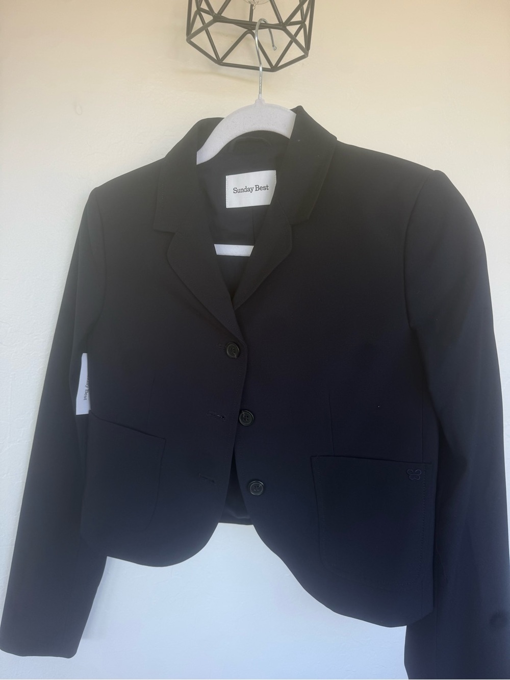 Sunday Best Women's Dark Navy Cropped Blazer Jacket